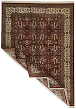 8x11 Red and Ivory Turkish Silk Rug