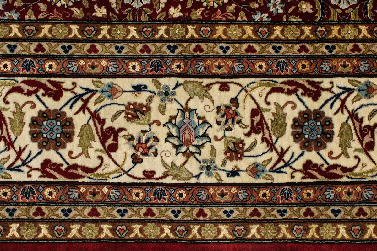 8x11 Red and Ivory Turkish Silk Rug