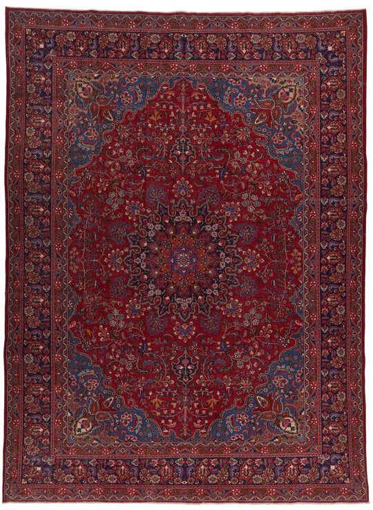 9x13 Red and Navy Persian Rug