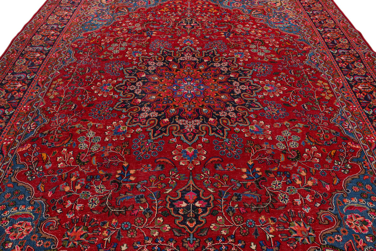 9x13 Red and Navy Persian Rug