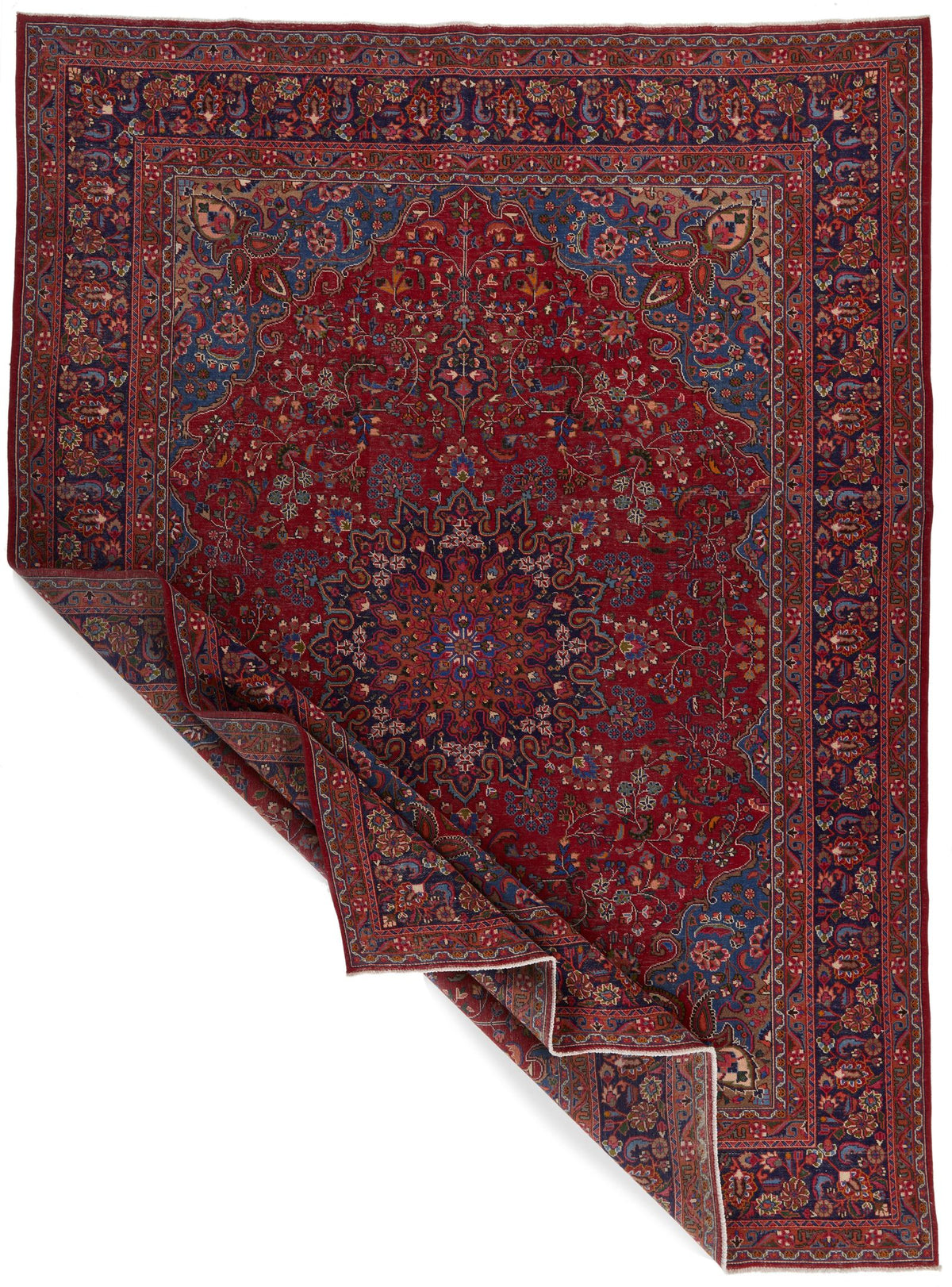 9x13 Red and Navy Persian Rug