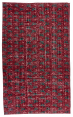 6x9 Red and Multicolor Modern Contemporary Rug