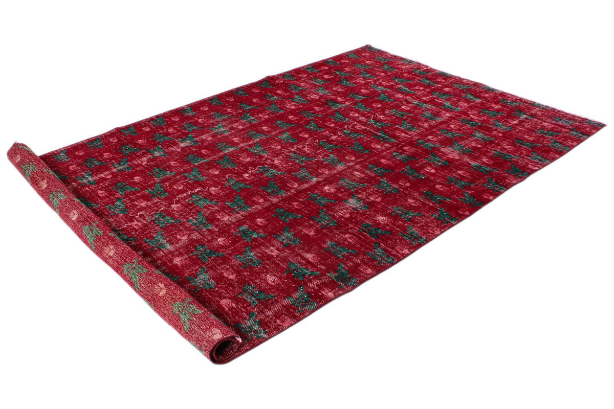 6x9 Red and Multicolor Modern Contemporary Rug