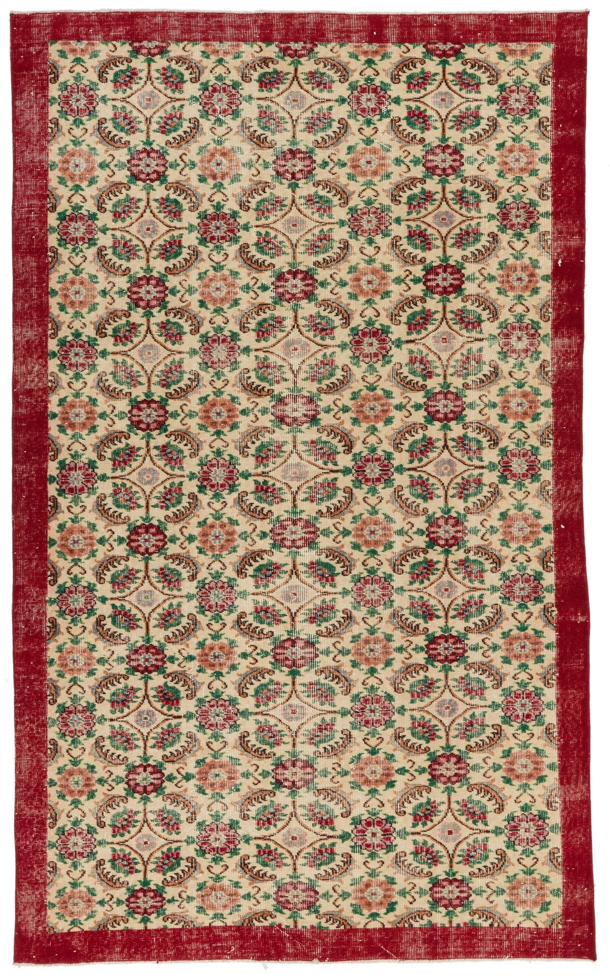 6x10 Red and Multicolor Modern Contemporary Rug