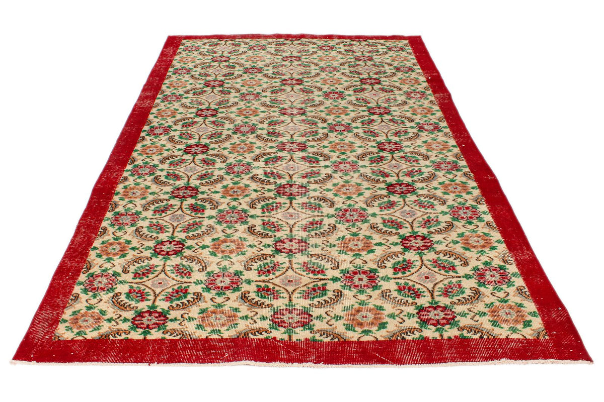 6x10 Red and Multicolor Modern Contemporary Rug