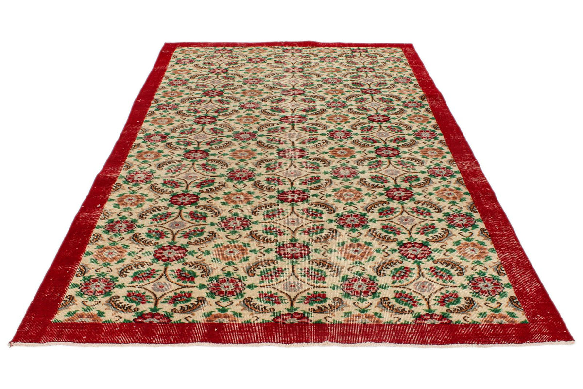 6x10 Red and Multicolor Modern Contemporary Rug