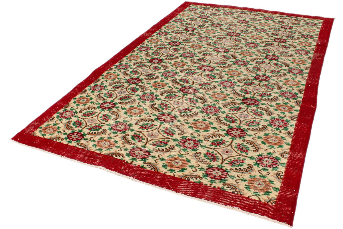 6x10 Red and Multicolor Modern Contemporary Rug