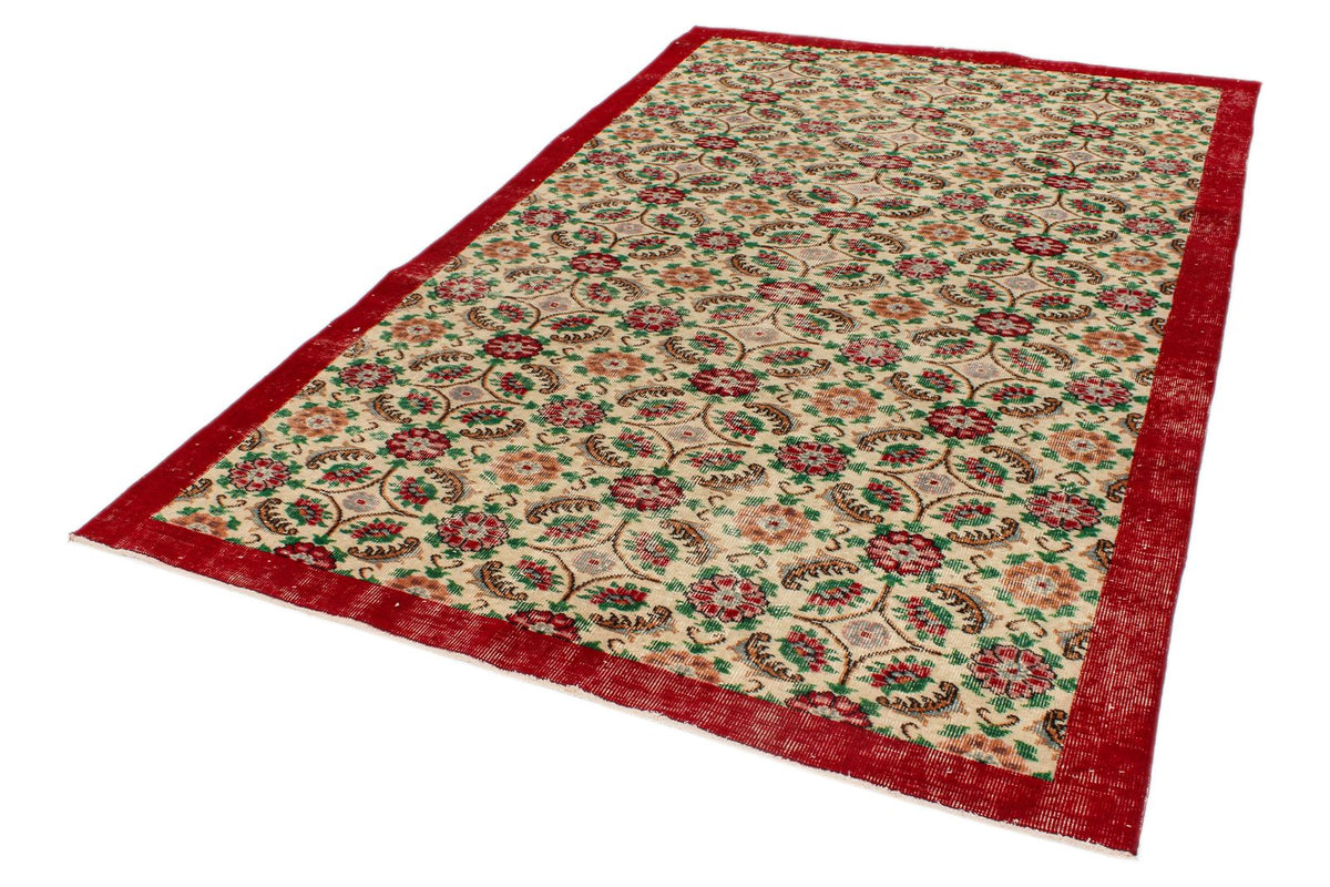 6x10 Red and Multicolor Modern Contemporary Rug