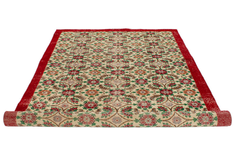 6x10 Red and Multicolor Modern Contemporary Rug