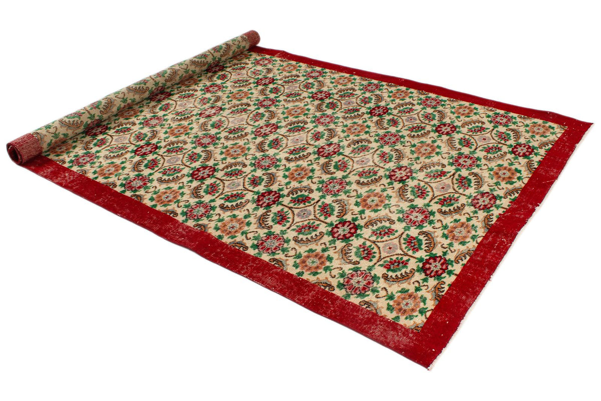 6x10 Red and Multicolor Modern Contemporary Rug