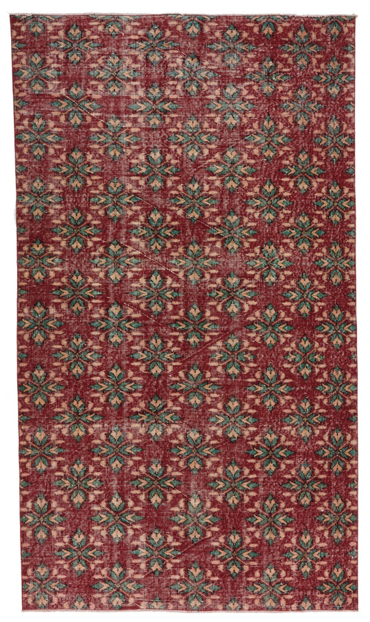 5x9 Red and Multicolor Modern Contemporary Rug