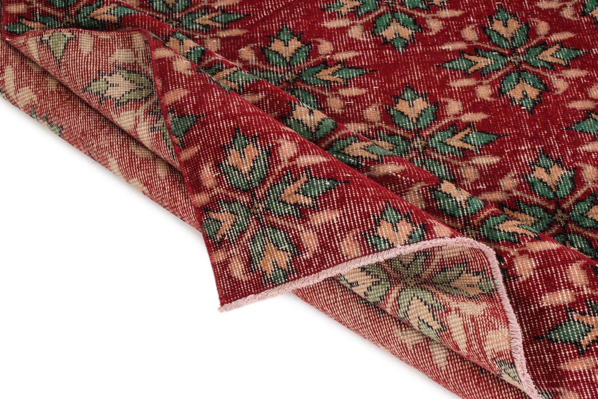 5x9 Red and Multicolor Modern Contemporary Rug