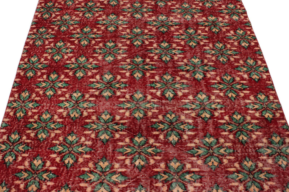5x9 Red and Multicolor Modern Contemporary Rug