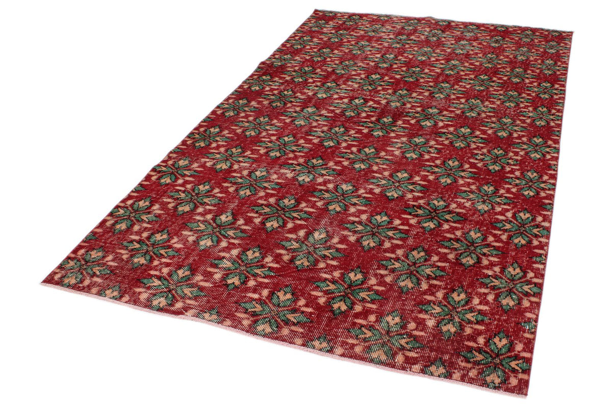 5x9 Red and Multicolor Modern Contemporary Rug