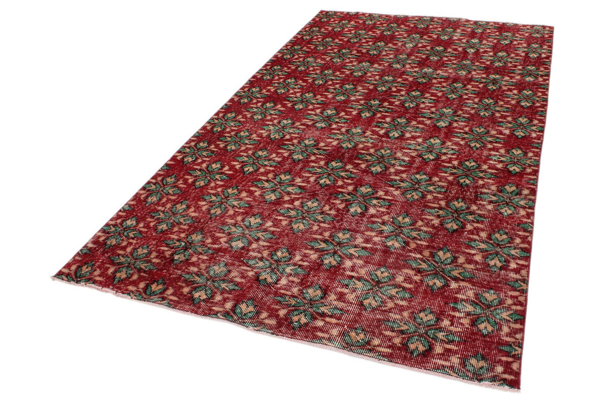 5x9 Red and Multicolor Modern Contemporary Rug