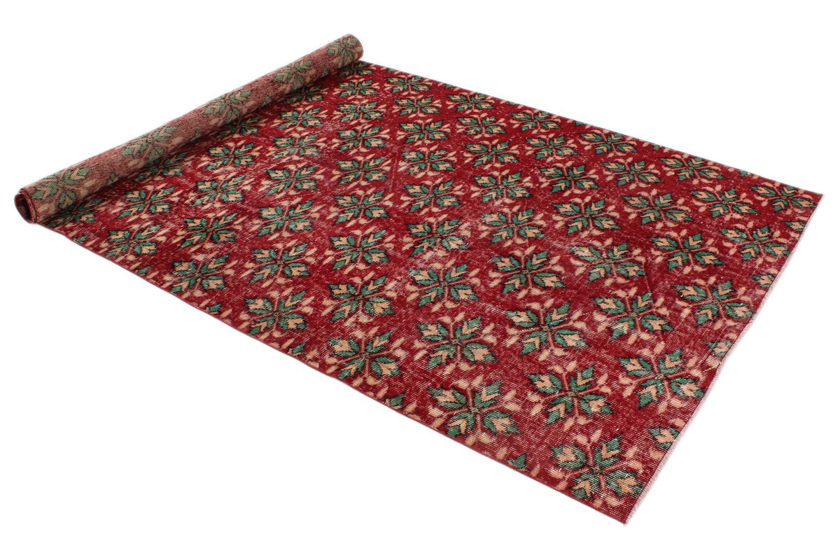 5x9 Red and Multicolor Modern Contemporary Rug