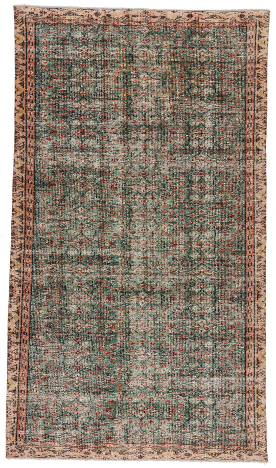 5x9 Green and Multicolor Modern Contemporary Rug