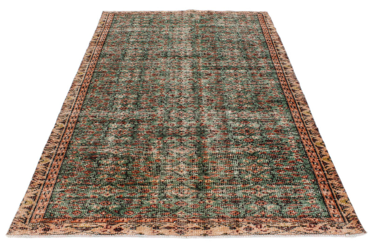 5x9 Green and Multicolor Modern Contemporary Rug