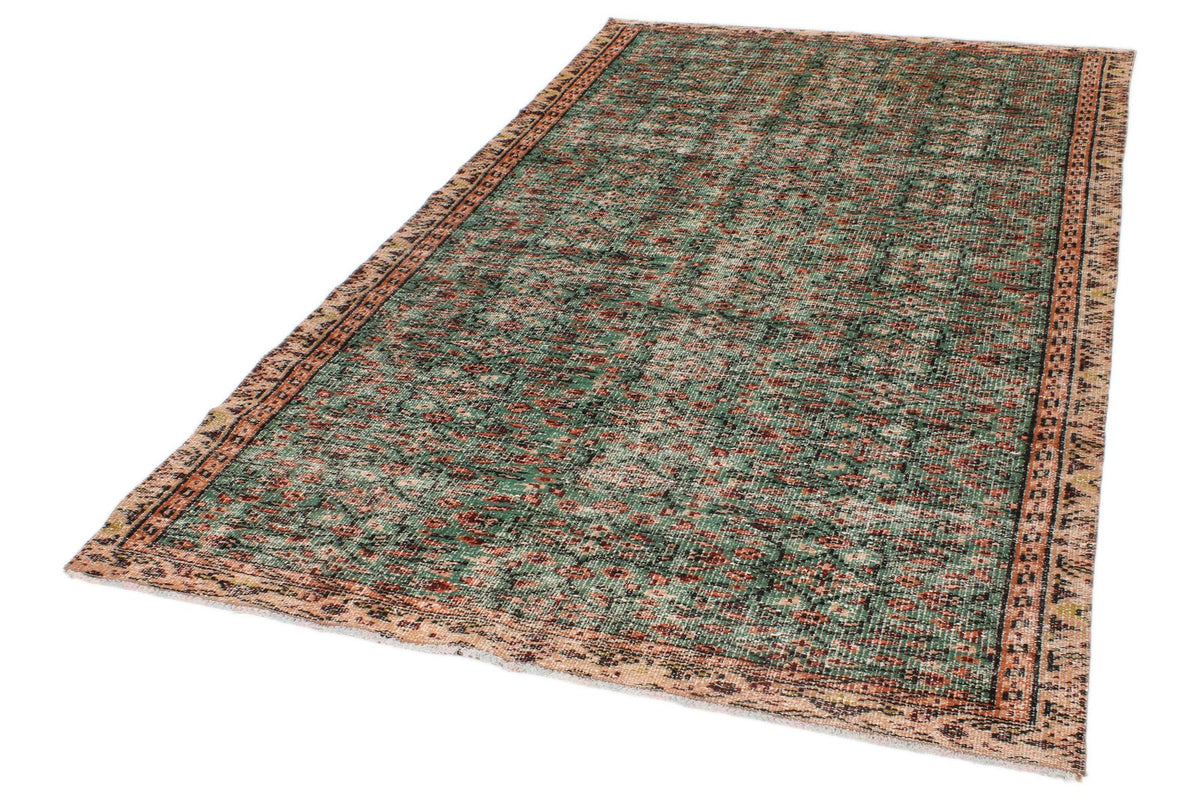 5x9 Green and Multicolor Modern Contemporary Rug