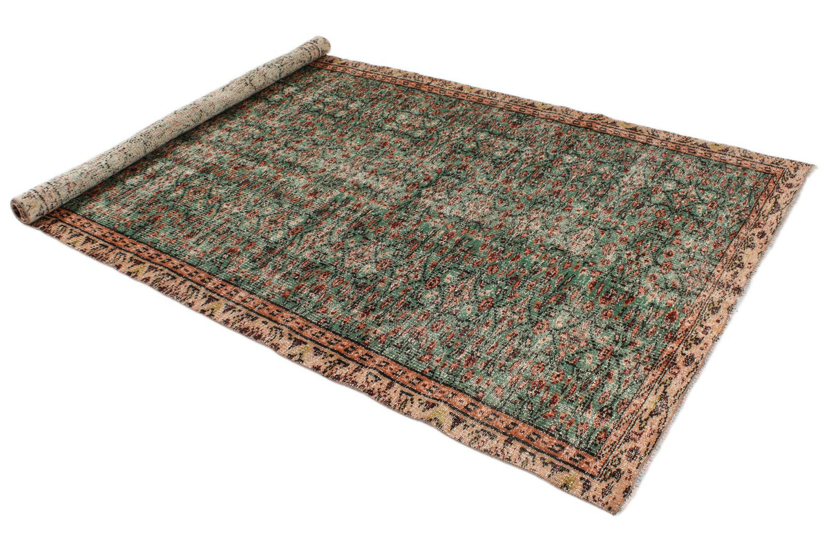 5x9 Green and Multicolor Modern Contemporary Rug
