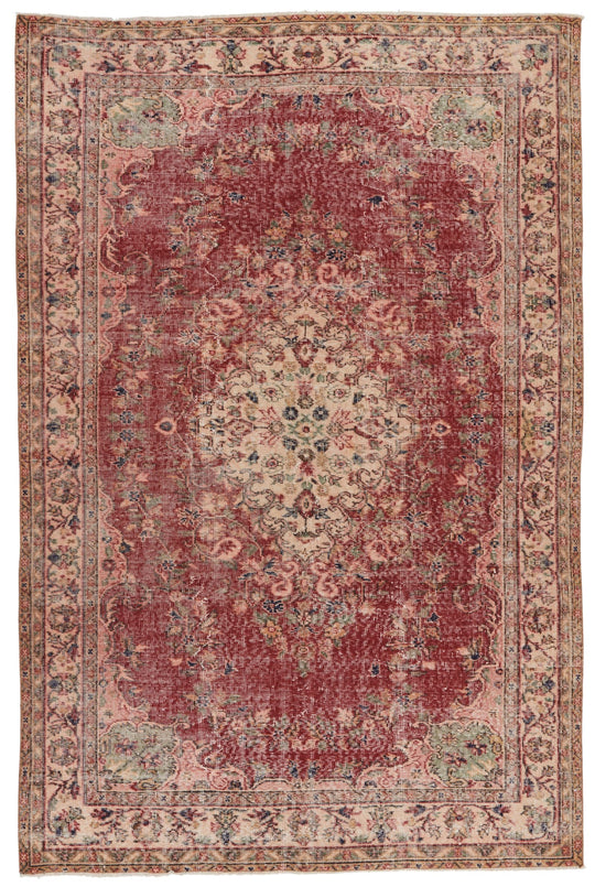 6x9 Rust and Ivory Modern Contemporary Rug