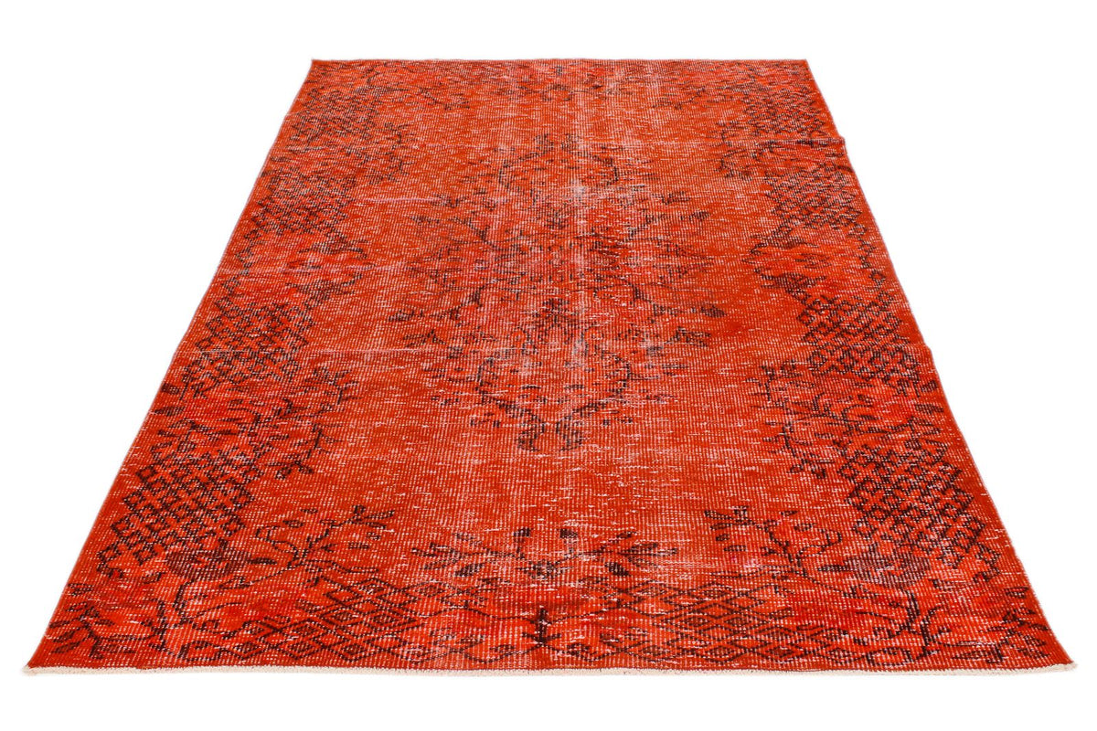 5x8 Red and Black Modern Contemporary Rug