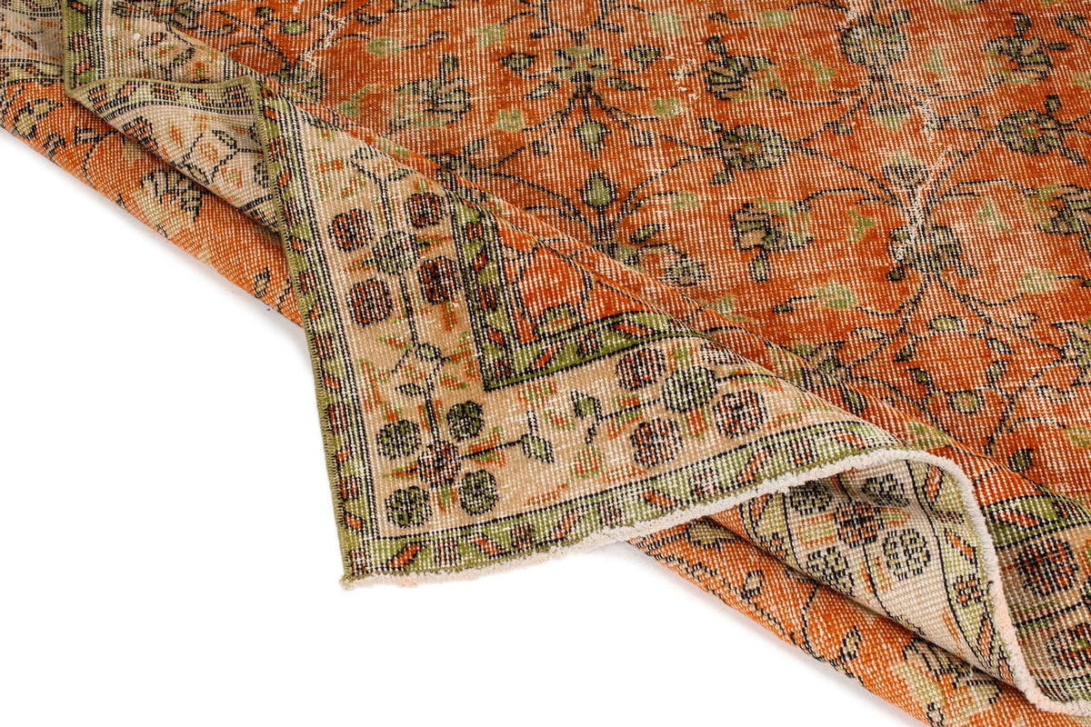 6x9 Orange and Ivory Modern Contemporary Rug