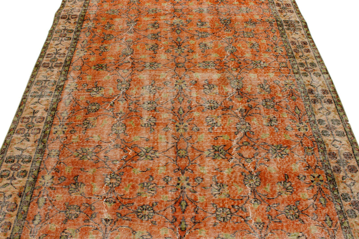6x9 Orange and Ivory Modern Contemporary Rug