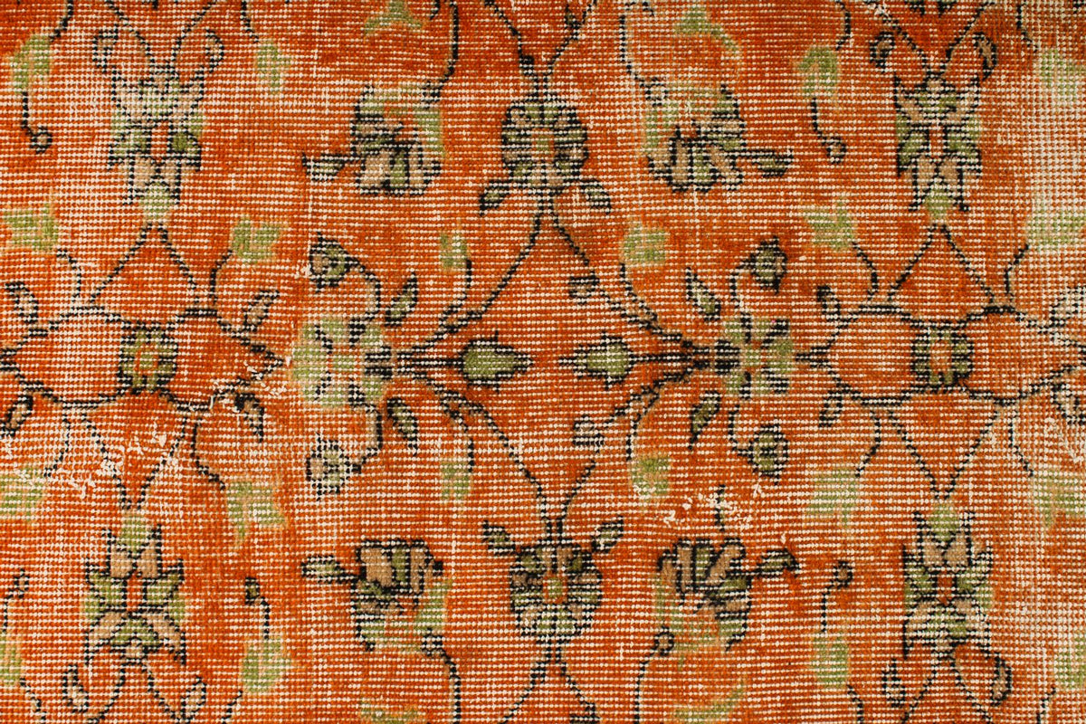 6x9 Orange and Ivory Modern Contemporary Rug