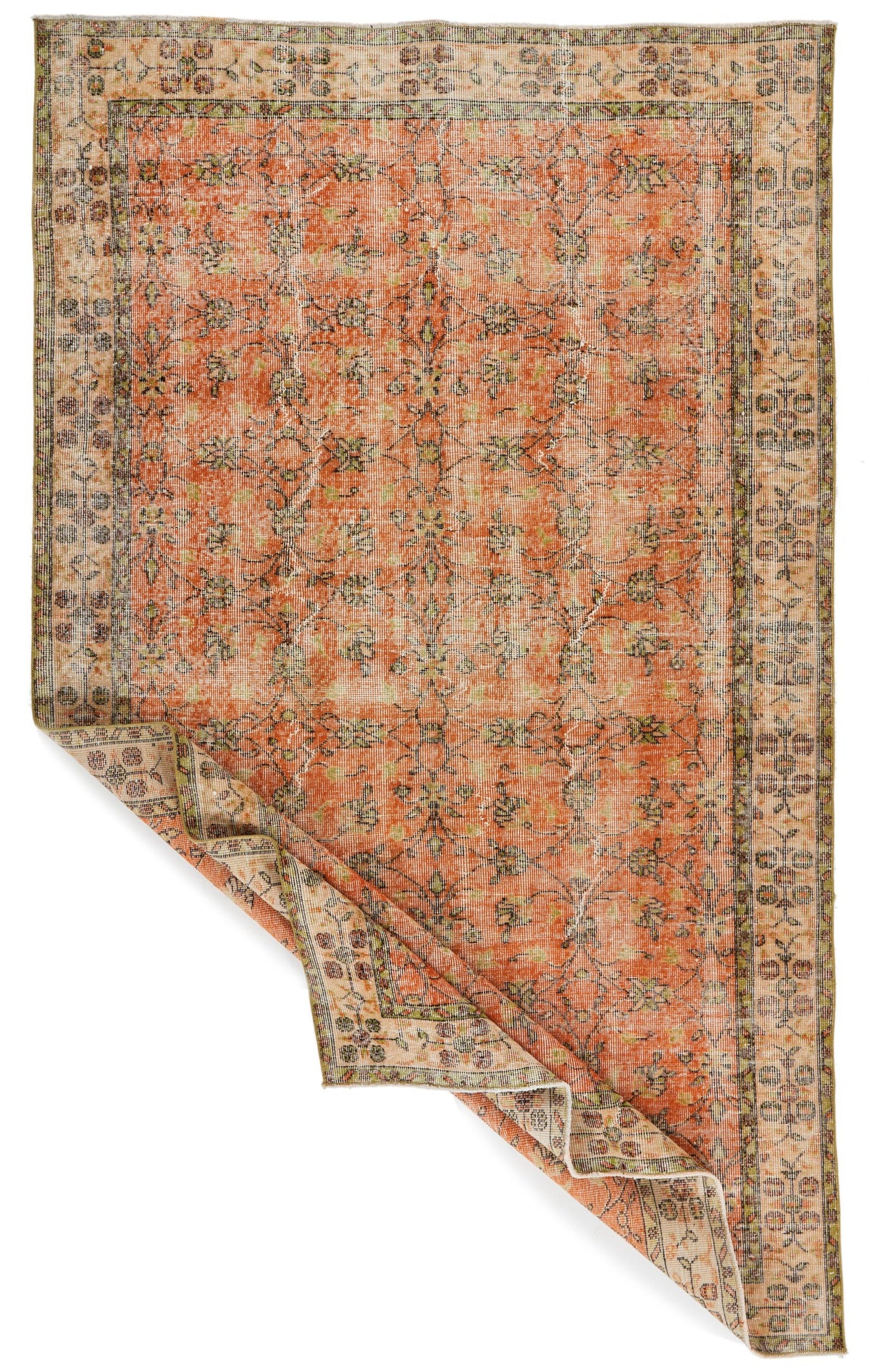 6x9 Orange and Ivory Modern Contemporary Rug