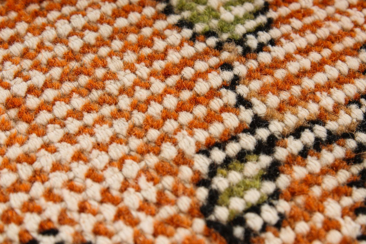 6x9 Orange and Ivory Modern Contemporary Rug