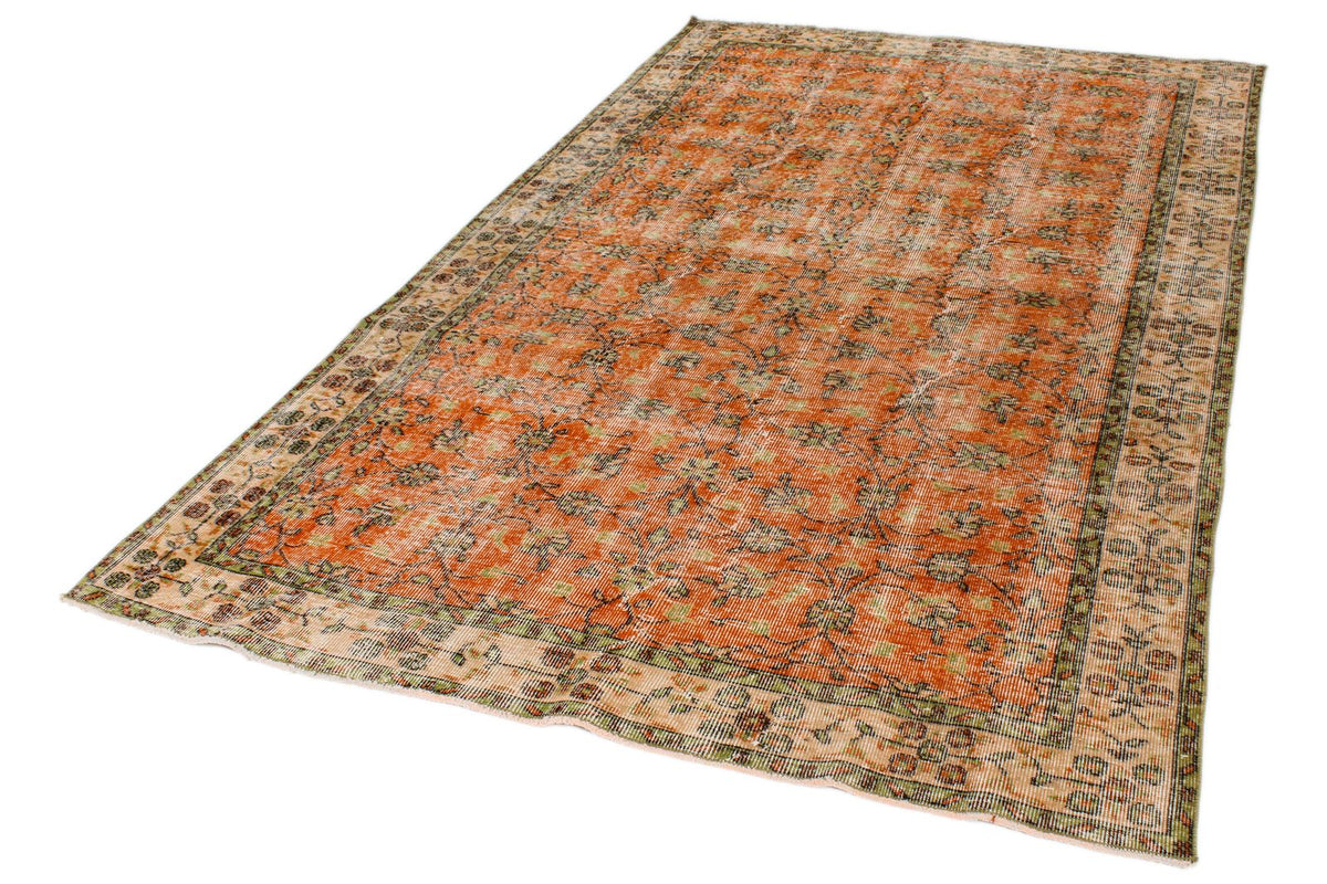 6x9 Orange and Ivory Modern Contemporary Rug