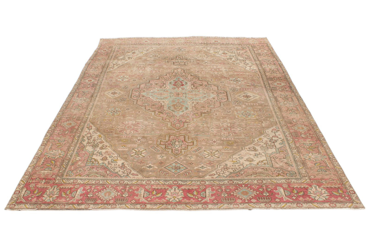 6x9 Brown and Pink Modern Contemporary Rug