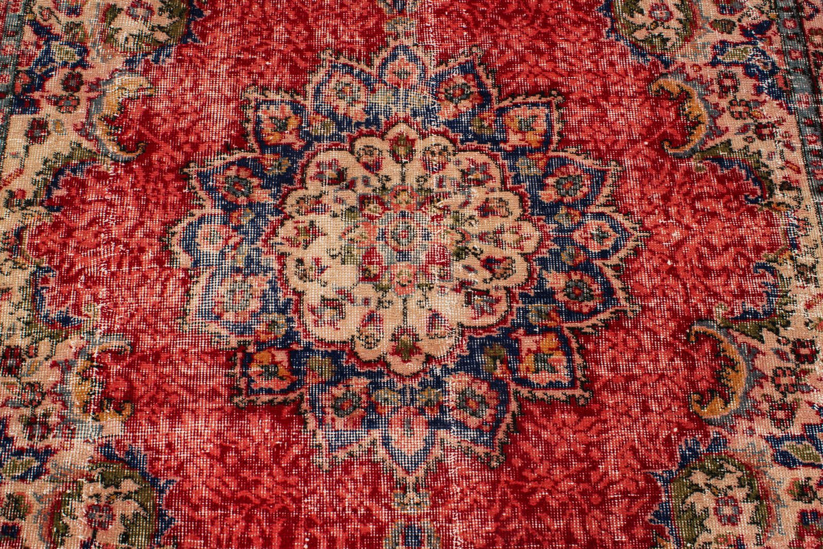 6x10 Red and Navy Modern Contemporary Rug