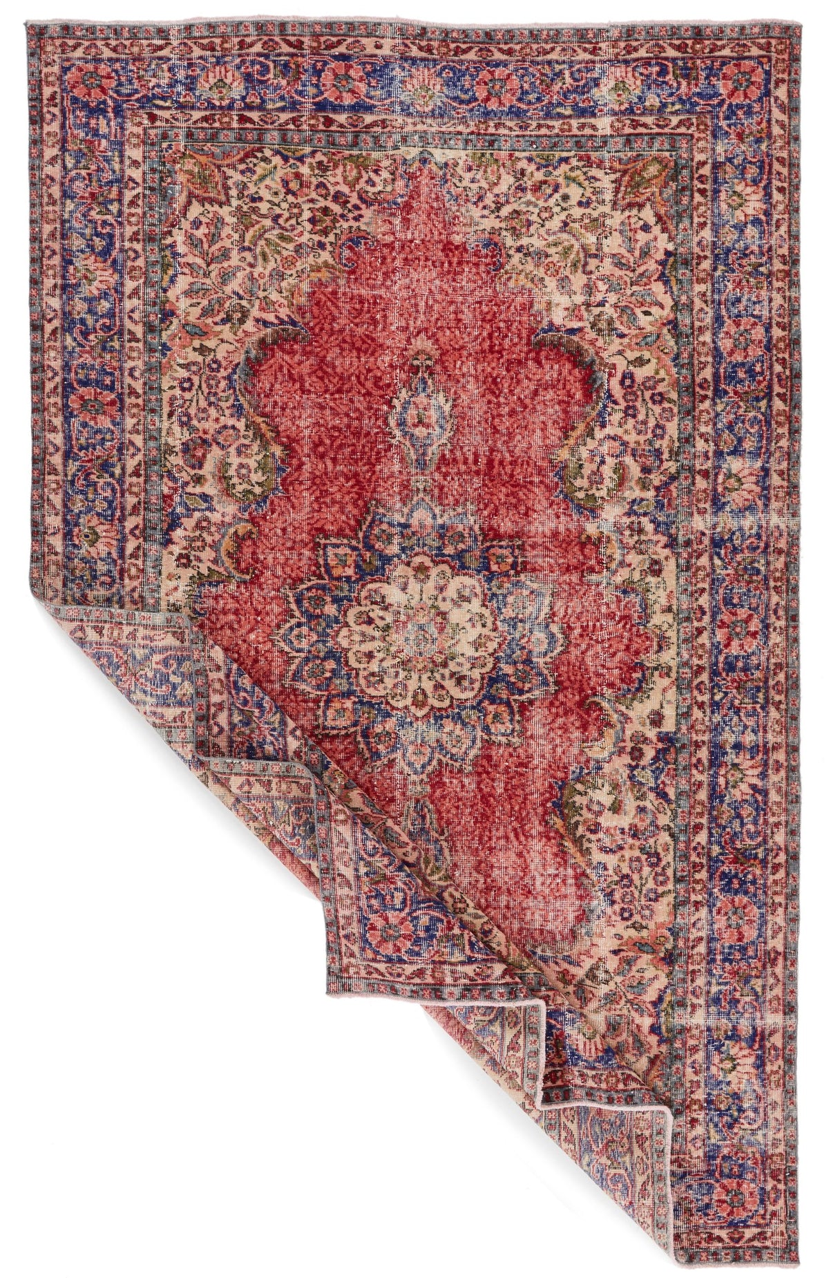 6x10 Red and Navy Modern Contemporary Rug