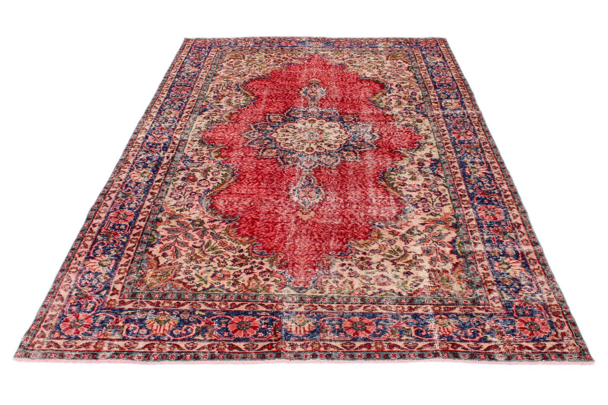 6x10 Red and Navy Modern Contemporary Rug