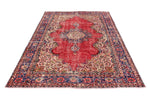 6x10 Red and Navy Modern Contemporary Rug