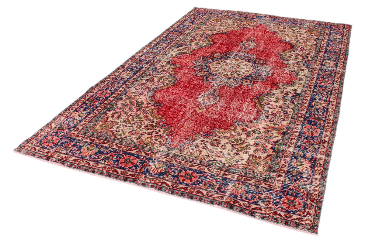 6x10 Red and Navy Modern Contemporary Rug