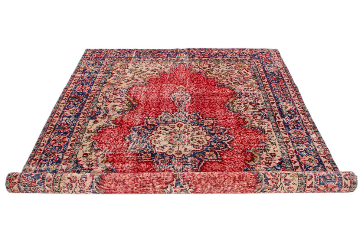 6x10 Red and Navy Modern Contemporary Rug