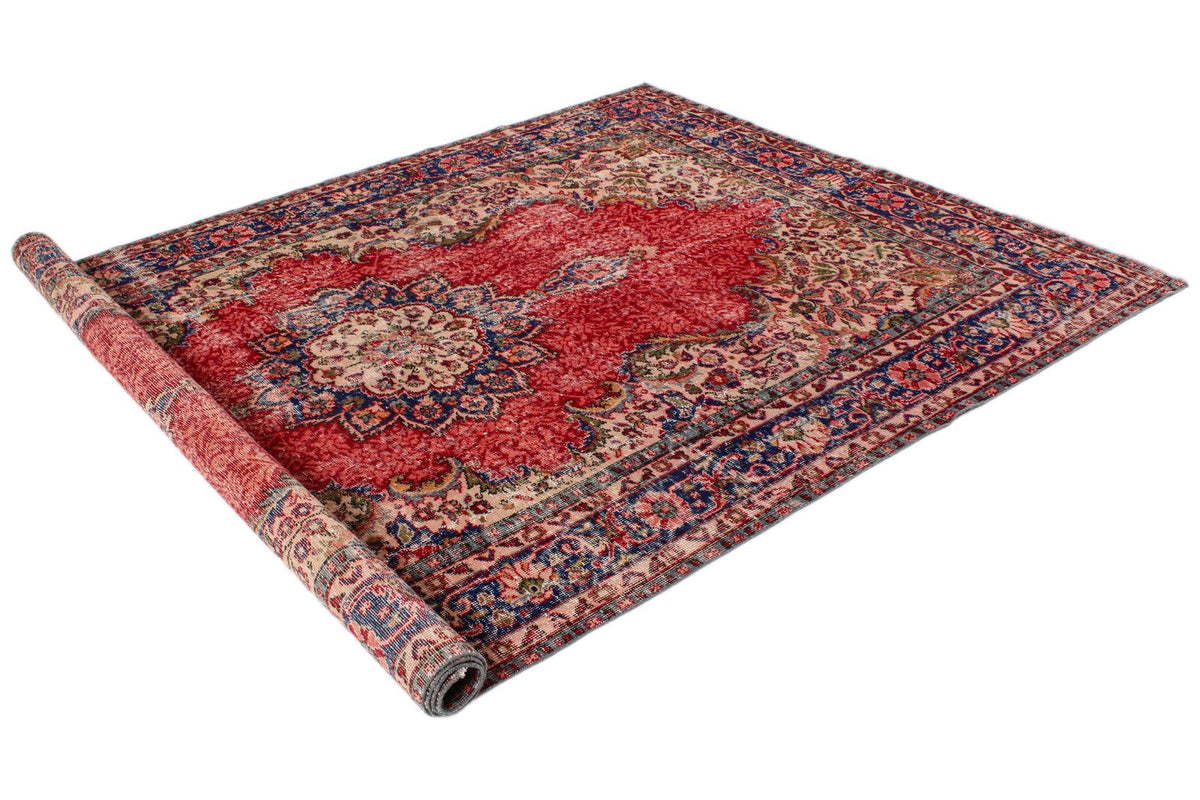 6x10 Red and Navy Modern Contemporary Rug