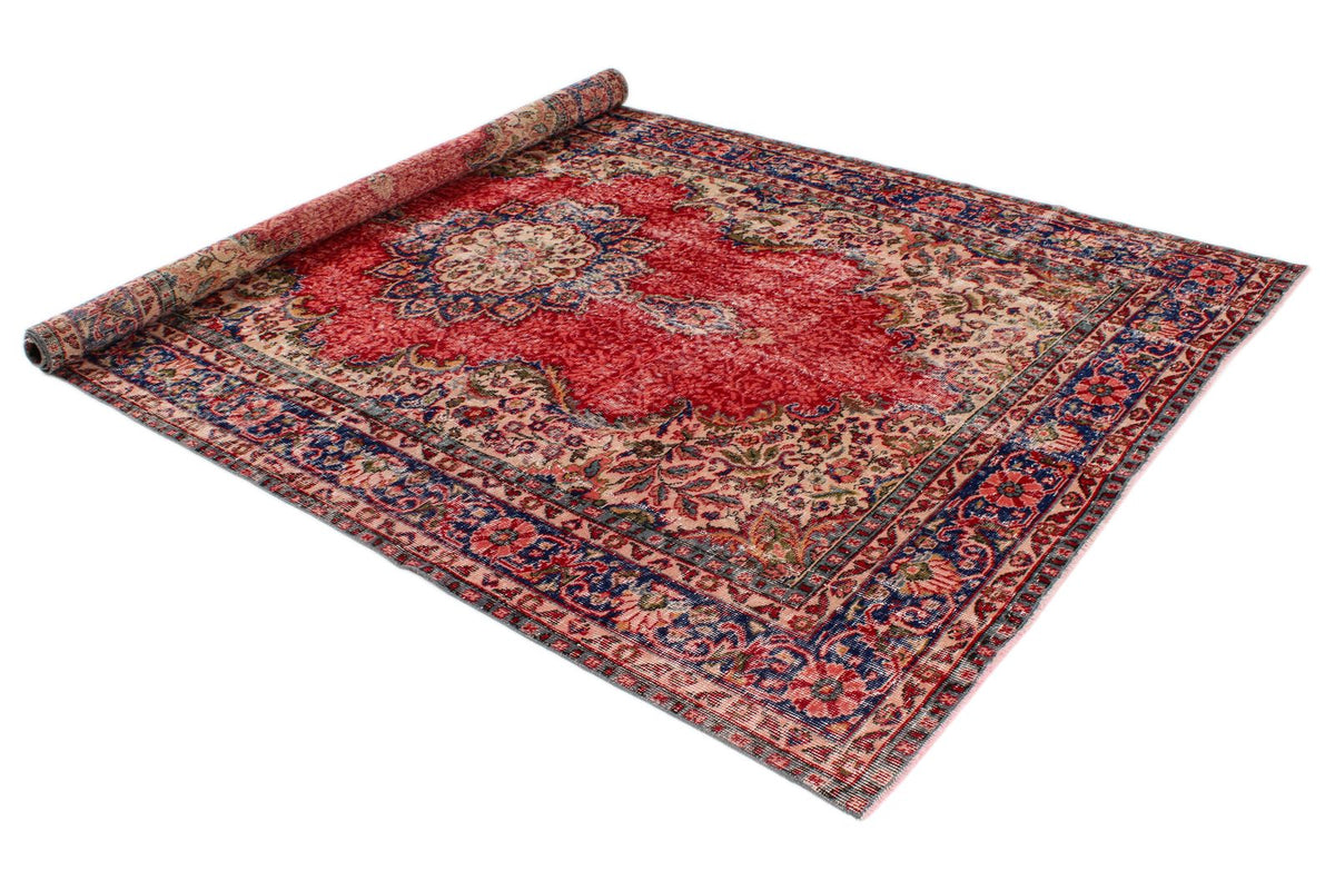 6x10 Red and Navy Modern Contemporary Rug