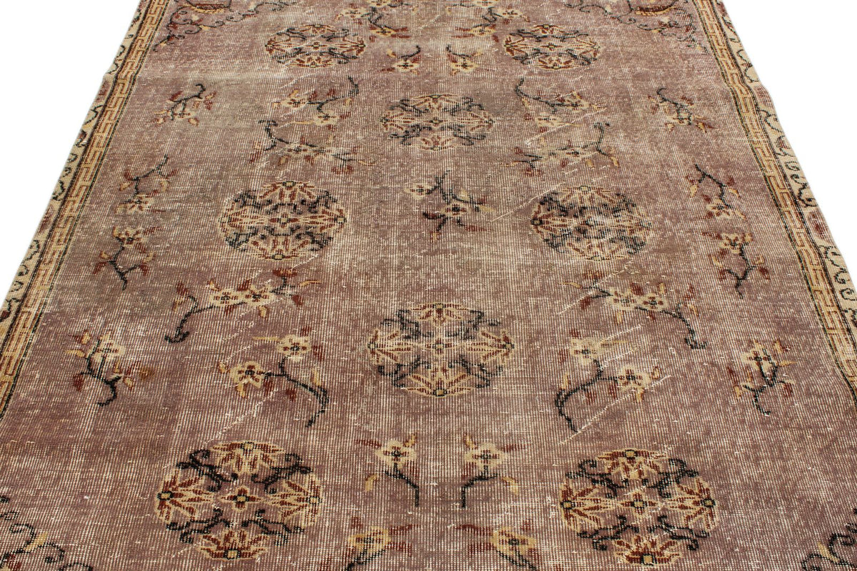 6x9 Ivory and Brown Modern Contemporary Rug