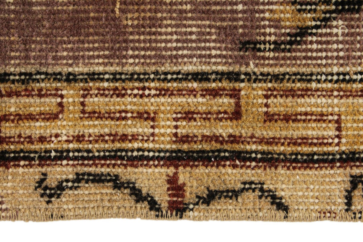 6x9 Ivory and Brown Modern Contemporary Rug