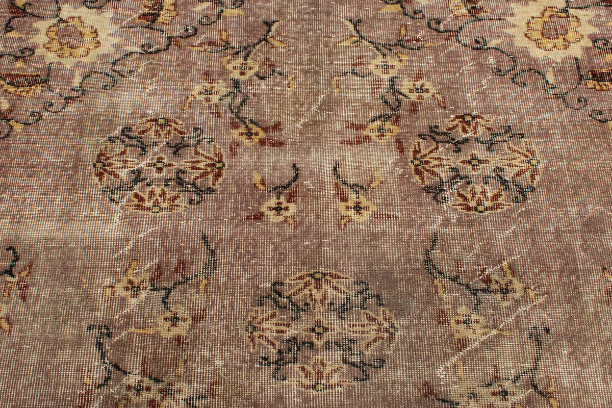 6x9 Ivory and Brown Modern Contemporary Rug