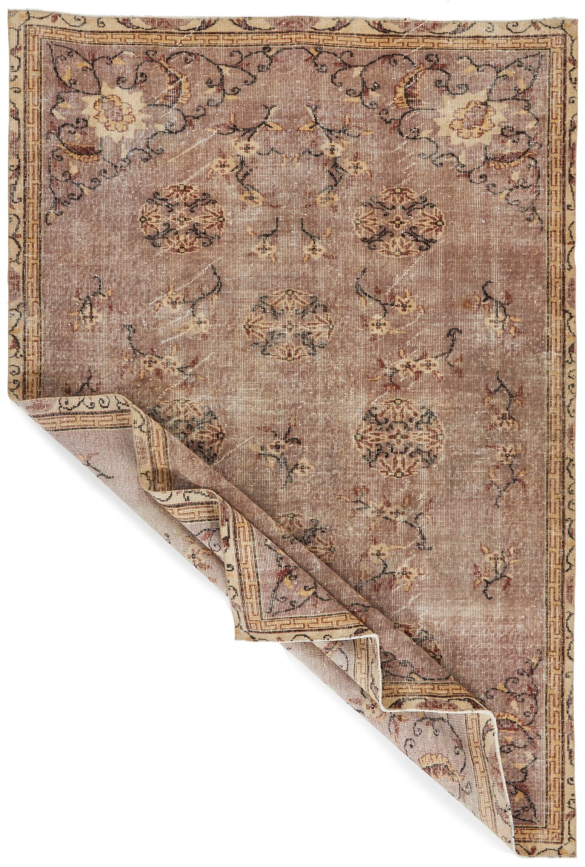6x9 Ivory and Brown Modern Contemporary Rug