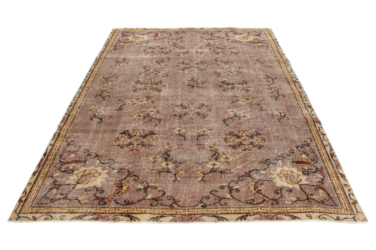 6x9 Ivory and Brown Modern Contemporary Rug