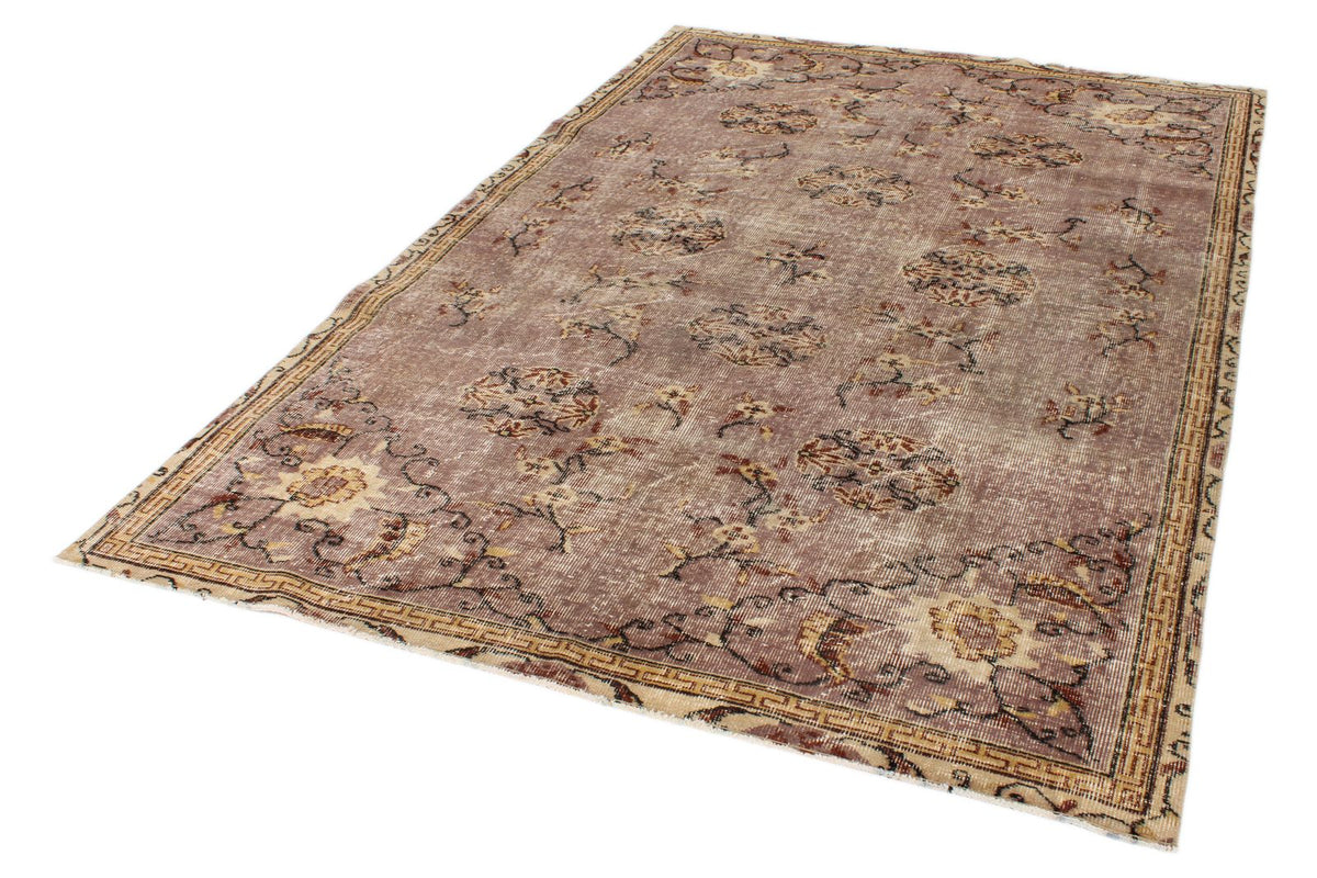 6x9 Ivory and Brown Modern Contemporary Rug