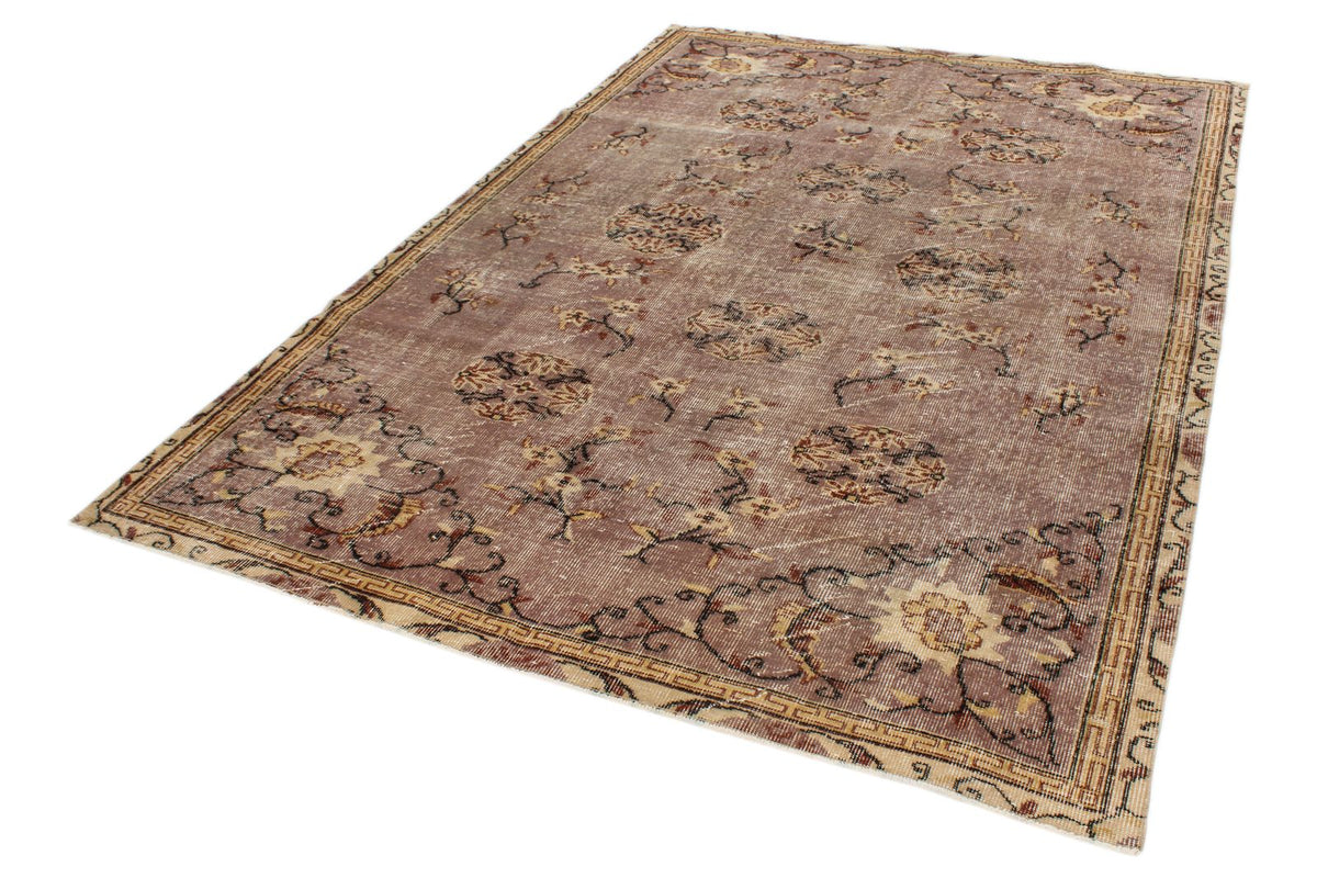 6x9 Ivory and Brown Modern Contemporary Rug