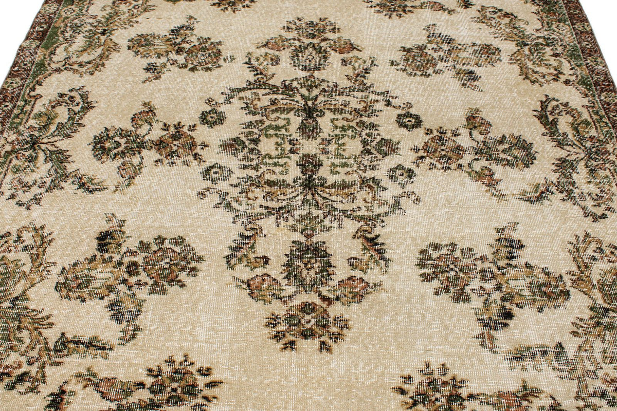 6x10 Beige and Multicolor Modern Contemporary Rug