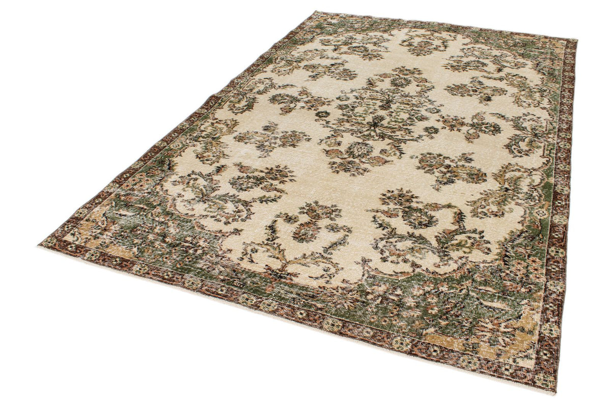 6x10 Beige and Multicolor Modern Contemporary Rug